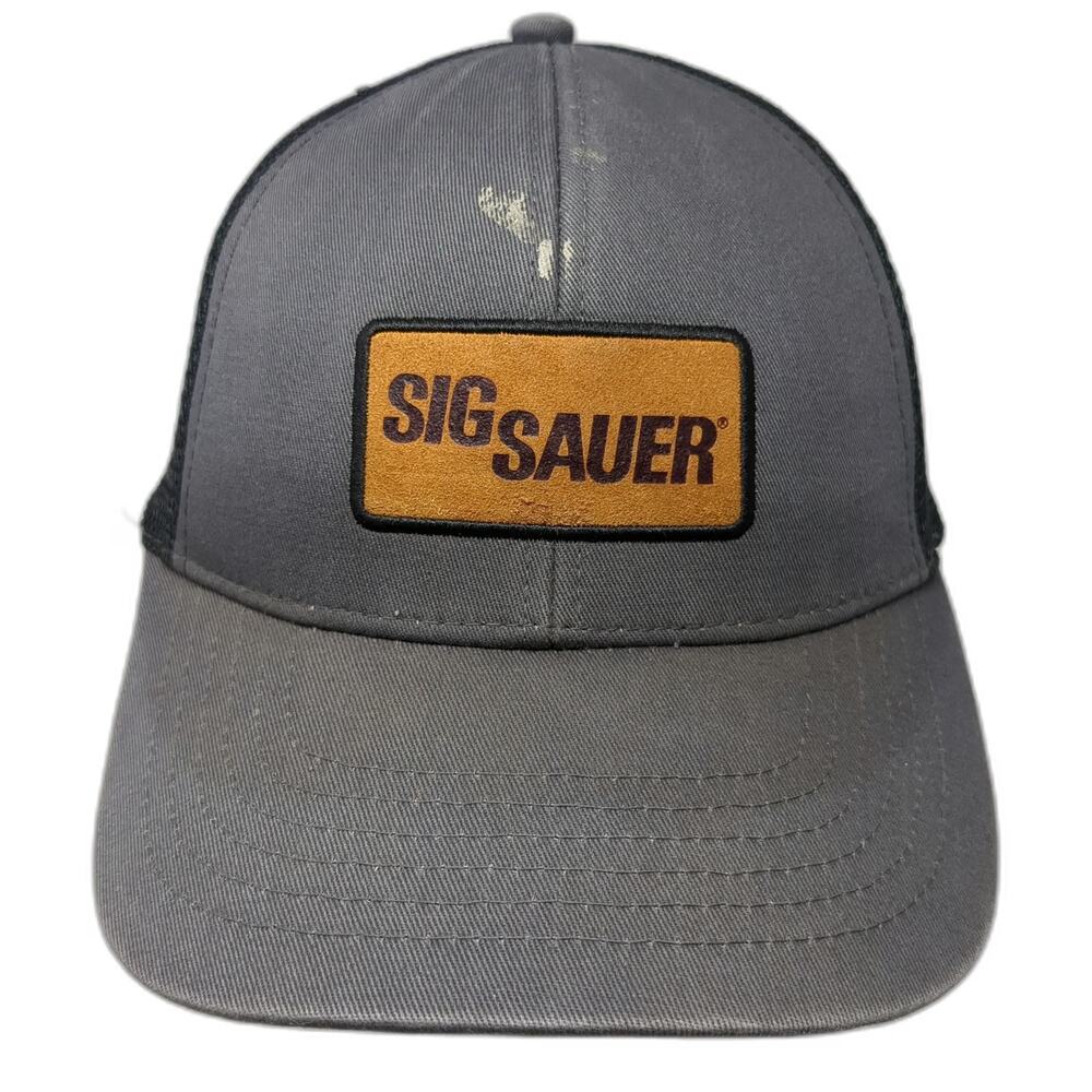 SIG SAUER Trucker Hat Gray One Size Snapback Mesh Patch Hunting Shooting Gear